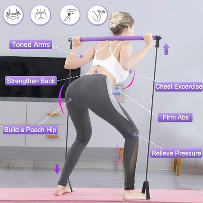 Pilates Exercise Bar With Resistance Band For Whole Body Workouts V1308-DSZKI-399