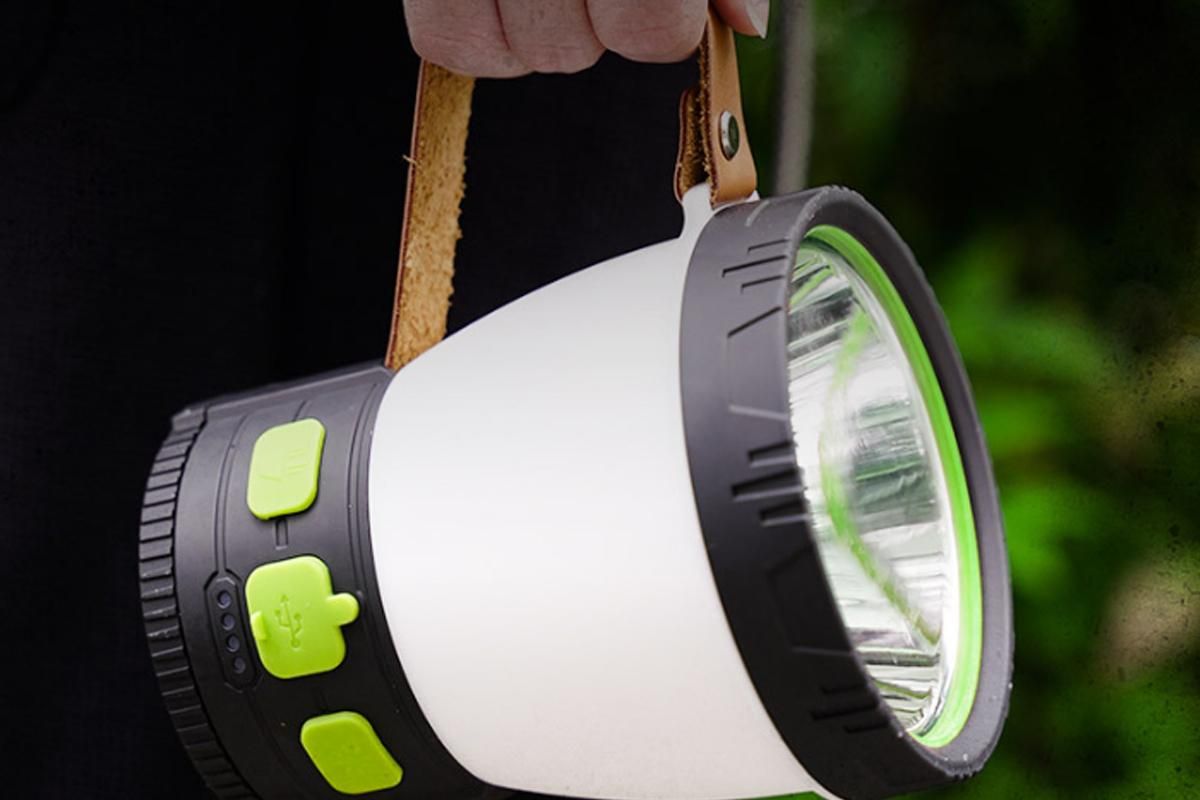 Solar Camping Lantern Rechargeable Outdoor LED Light with RGB Mood Lighting V1308-DSZKI-40