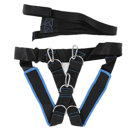 Speed Strength Training Sled Shoulder Harness Resistance Band Belt (Black + Blue) V1308-DSZKI-401