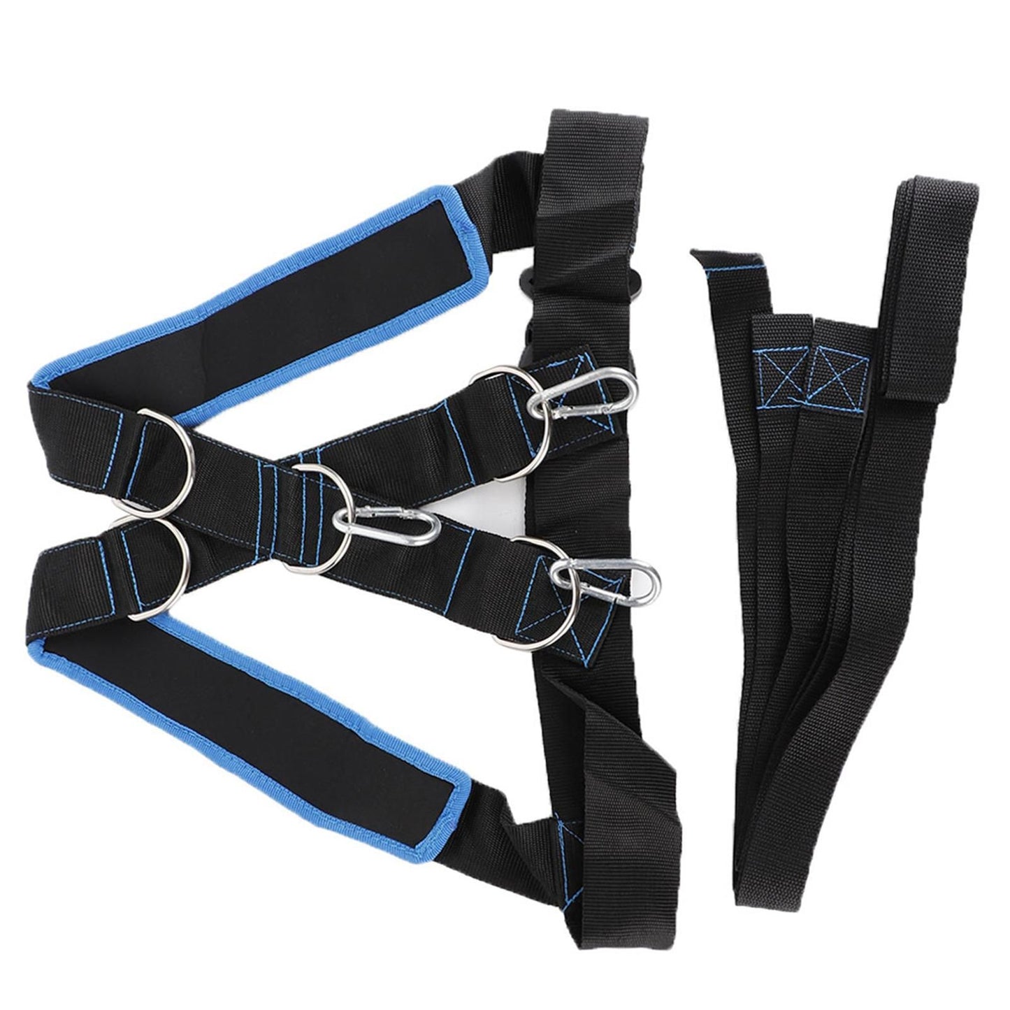 Speed Strength Training Sled Shoulder Harness Resistance Band Belt (Black + Blue) V1308-DSZKI-401