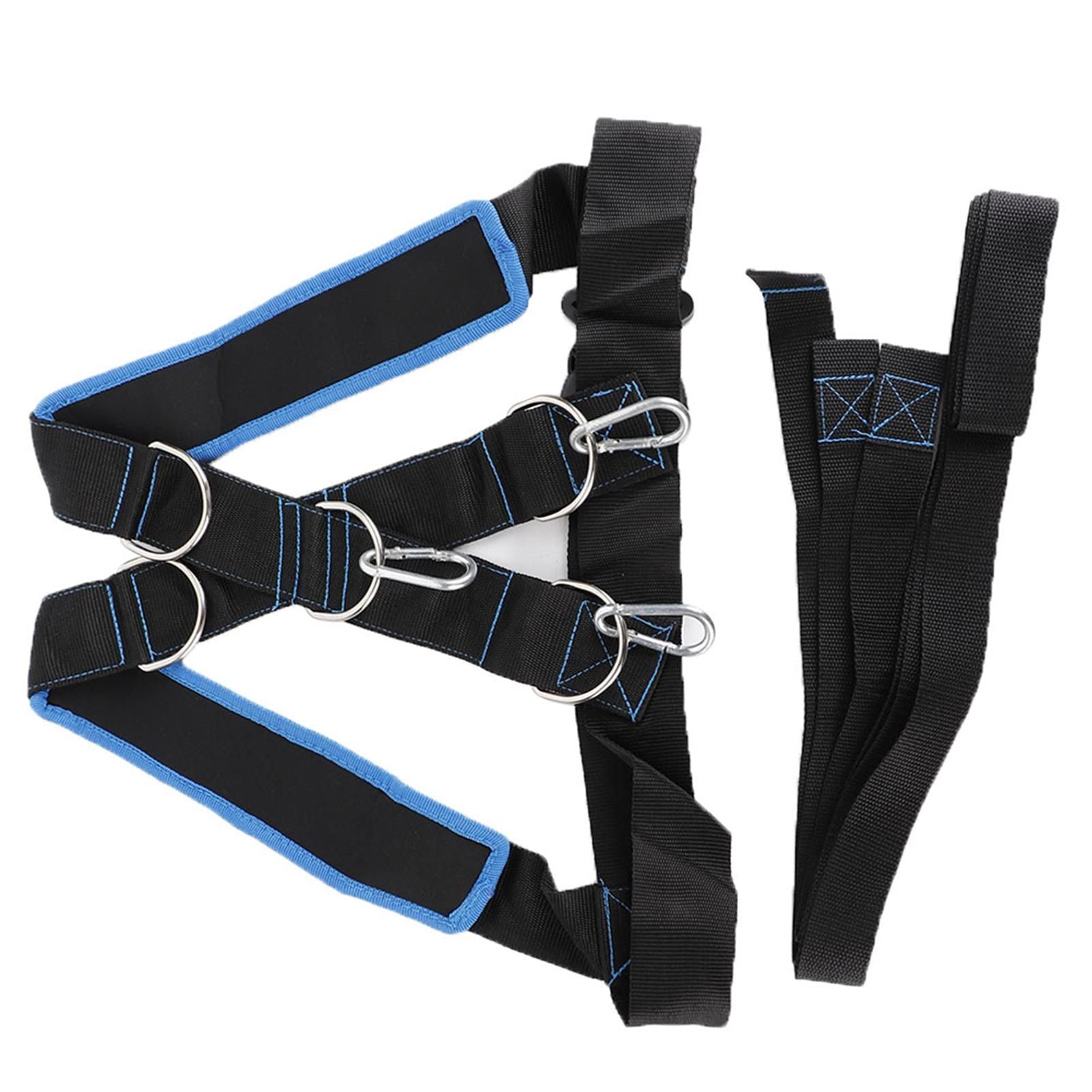 Speed Strength Training Sled Shoulder Harness Resistance Band Belt (Black + Blue) V1308-DSZKI-401