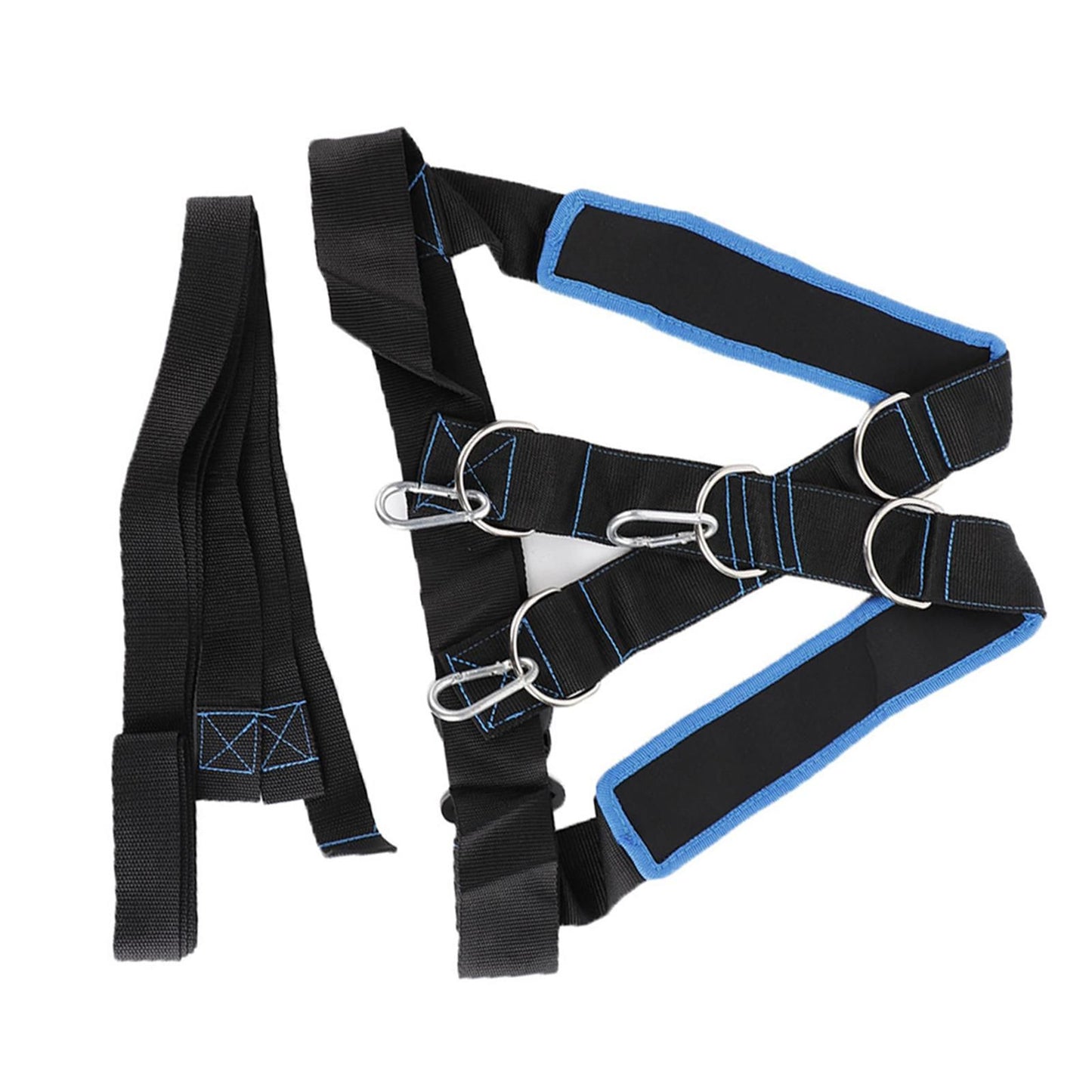 Speed Strength Training Sled Shoulder Harness Resistance Band Belt (Black + Blue) V1308-DSZKI-401