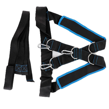 Speed Strength Training Sled Shoulder Harness Resistance Band Belt (Black + Blue) V1308-DSZKI-401