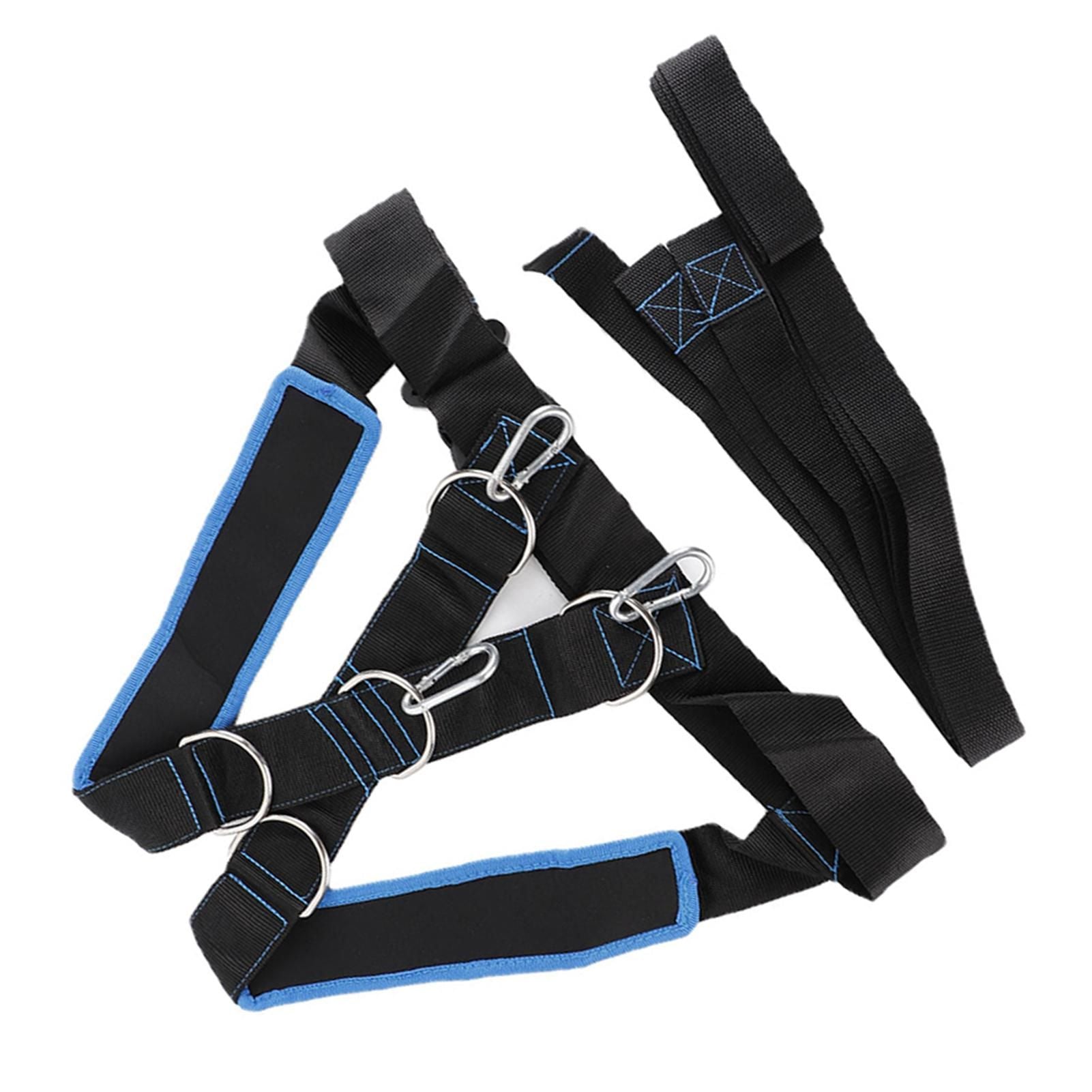 Speed Strength Training Sled Shoulder Harness Resistance Band Belt (Black + Blue) V1308-DSZKI-401