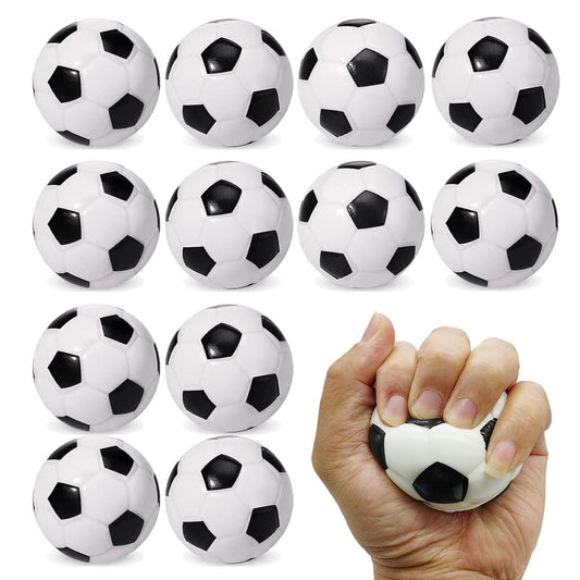 12 Pack 2.5-inch Stress Soccer Balls Small Soft Foam Sports Balls (6.3 cm, Black and White) V1308-DSZKI-406
