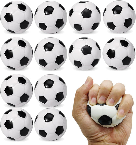 12 Pack 2.5-inch Stress Soccer Balls Small Soft Foam Sports Balls (6.3 cm, Black and White) V1308-DSZKI-406