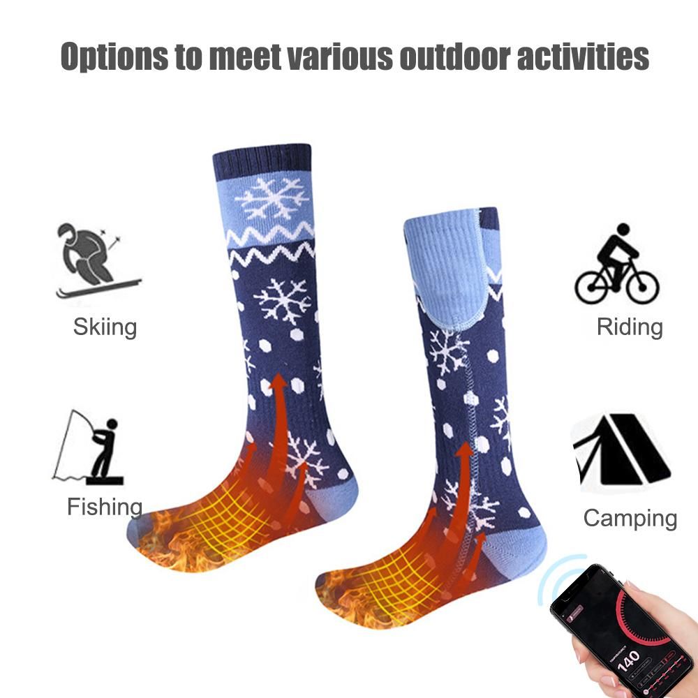 Heated Socks Rechargeable 5000mAh APP Remote Control Washable Winter (Blue) V1308-DSZKI-411
