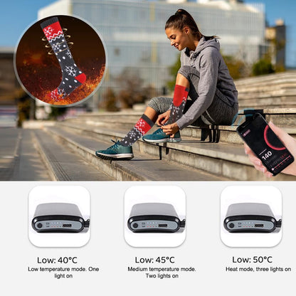 Heated Socks Rechargeable 5000mAh APP Remote Control Washable Winter (Blue) V1308-DSZKI-411