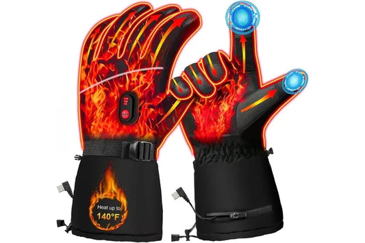 Heating Gloves Electric Men Women Winter Touch Screen Battery Powered (Black) V1308-DSZKI-412