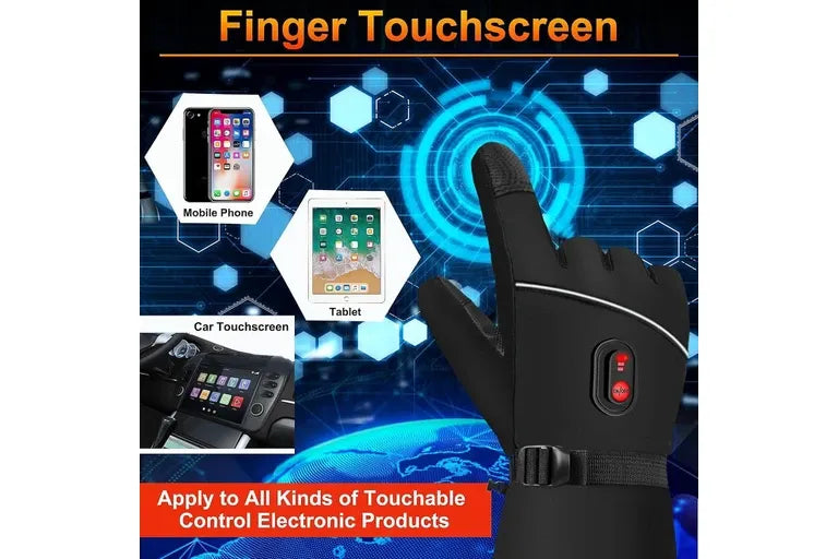 Heating Gloves Electric Men Women Winter Touch Screen Battery Powered (Black) V1308-DSZKI-412