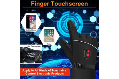 Heating Gloves Electric Men Women Winter Touch Screen Battery Powered (Black) V1308-DSZKI-412