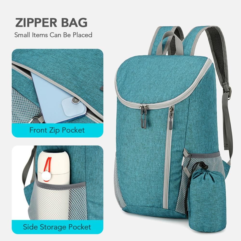 Large Capacity Foldable Lightweight Water-Resistant Sports Outdoor Gym Backpack (Light Grey) V1308-DSZKI-413