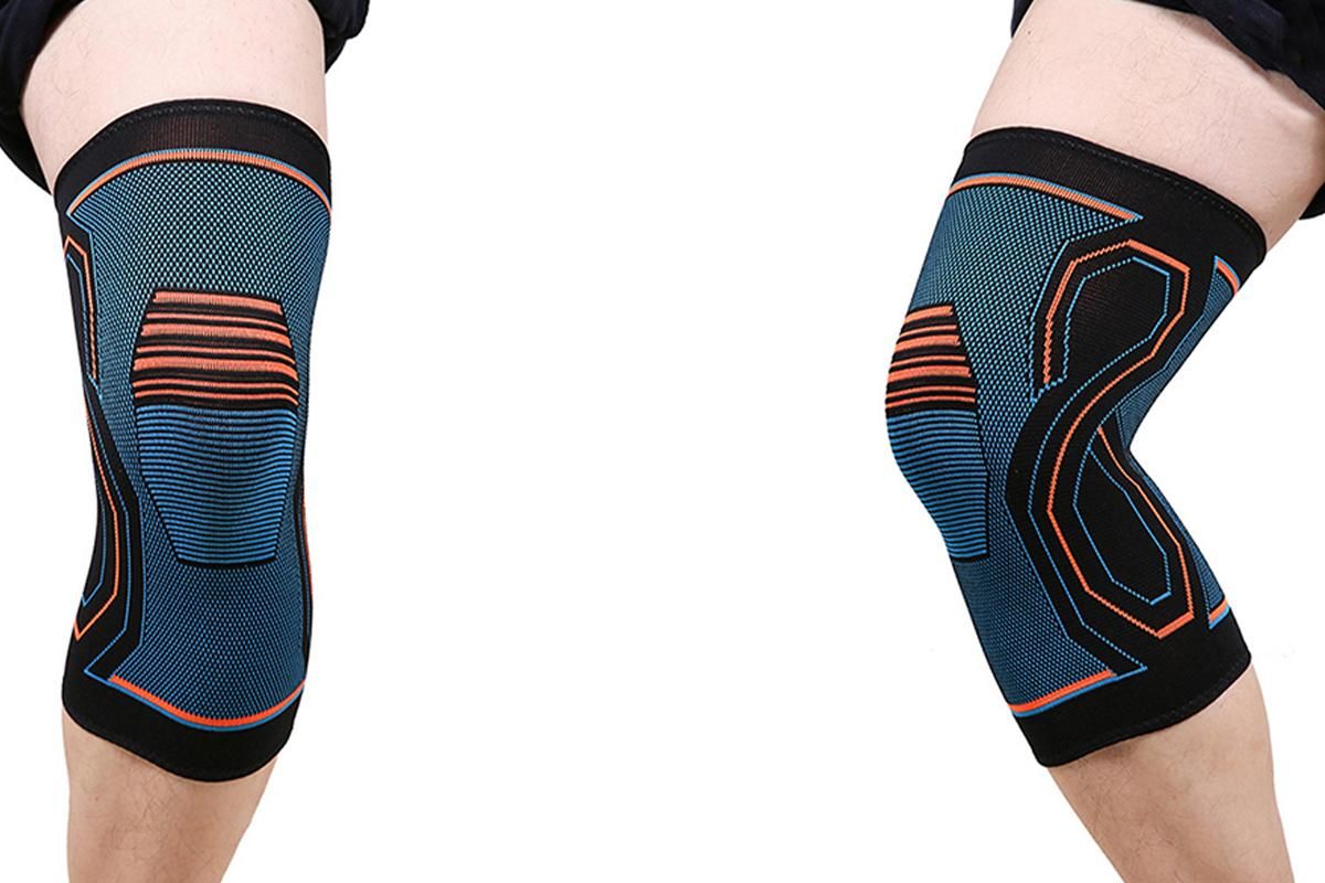 2-Pack Knitted Knee Support Sleeve Leg Brace for Gym Sports Running(L) V1308-DSZKI-418-1
