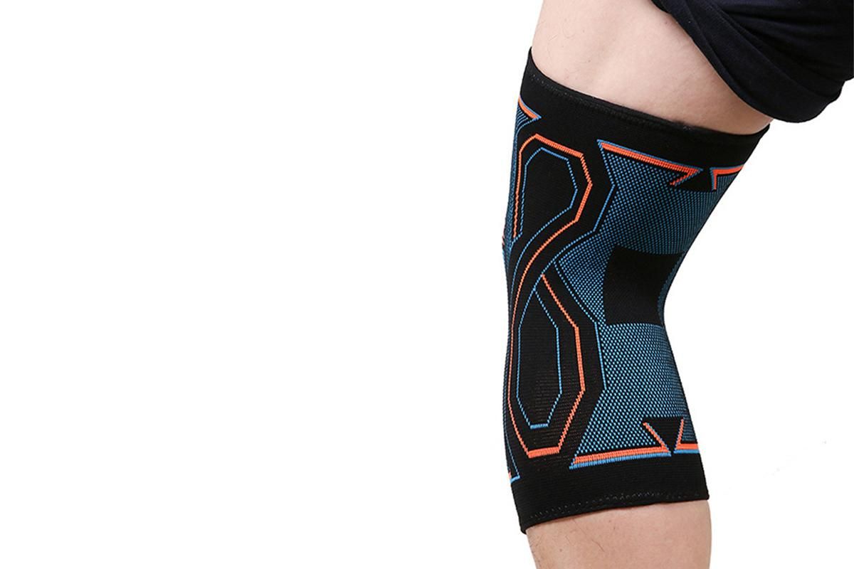 2-Pack Knitted Knee Support Sleeve Leg Brace for Gym Sports Running(L) V1308-DSZKI-418-1