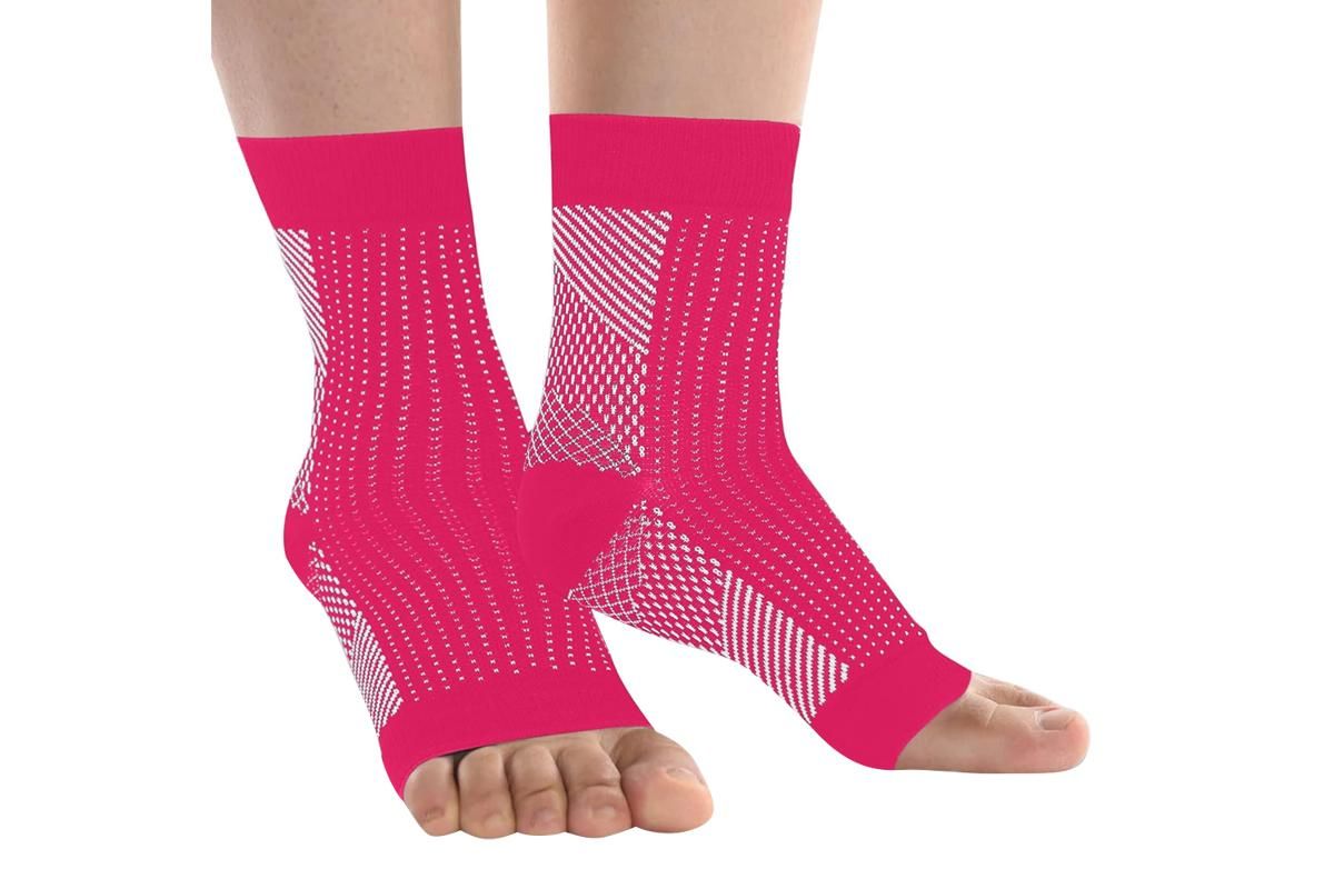 Compression Short Socks Ankle Support Socks -Pink / L V1308-DSZKI-423-1