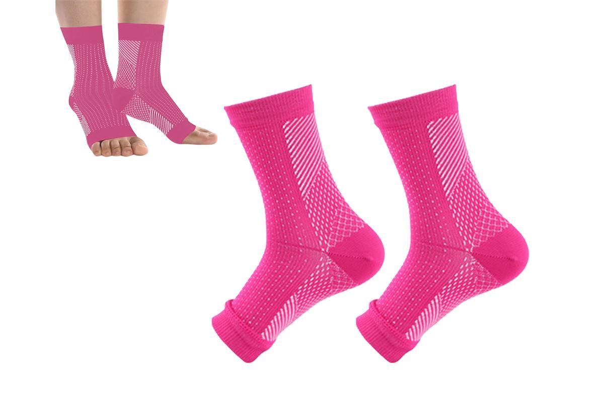 Compression Short Socks Ankle Support Socks -Pink / S V1308-DSZKI-423-2