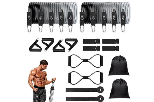 11Pcs Resistance Band Set Yoga Pilates Abs Exercise Fitness Tube Workout Bands V1308-DSZKI-434