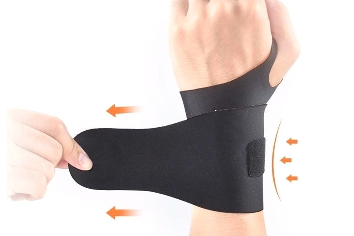 2X Adjustable Wrist Brace Wrist Support Protection Strap Compatible With Both Hands - Orange V1308-DSZKI-435-2