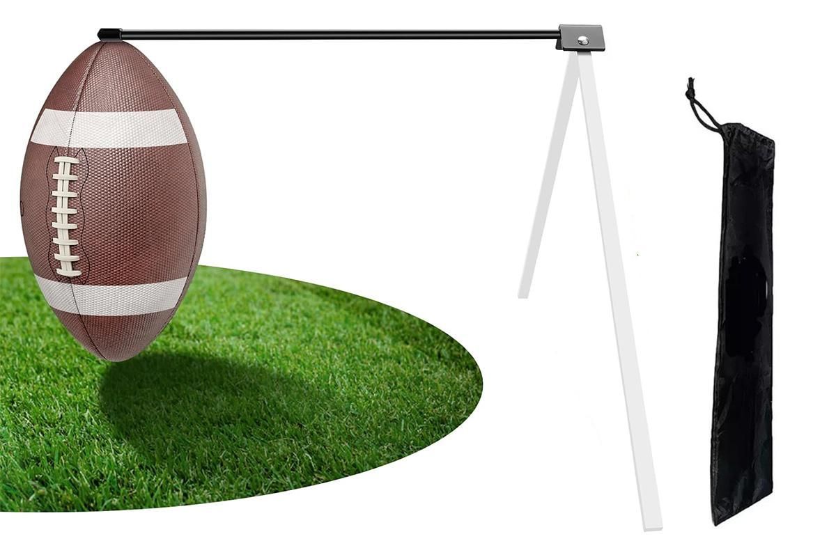 Football Kicking Tee Metal Place Kicking Stand for Field Goal Kicks -White V1308-DSZKI-438-1