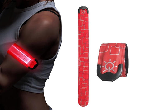 LED Light-Up Armband Safety Belt Night Running Cycling Arm Band -Red V1308-DSZKI-442-2