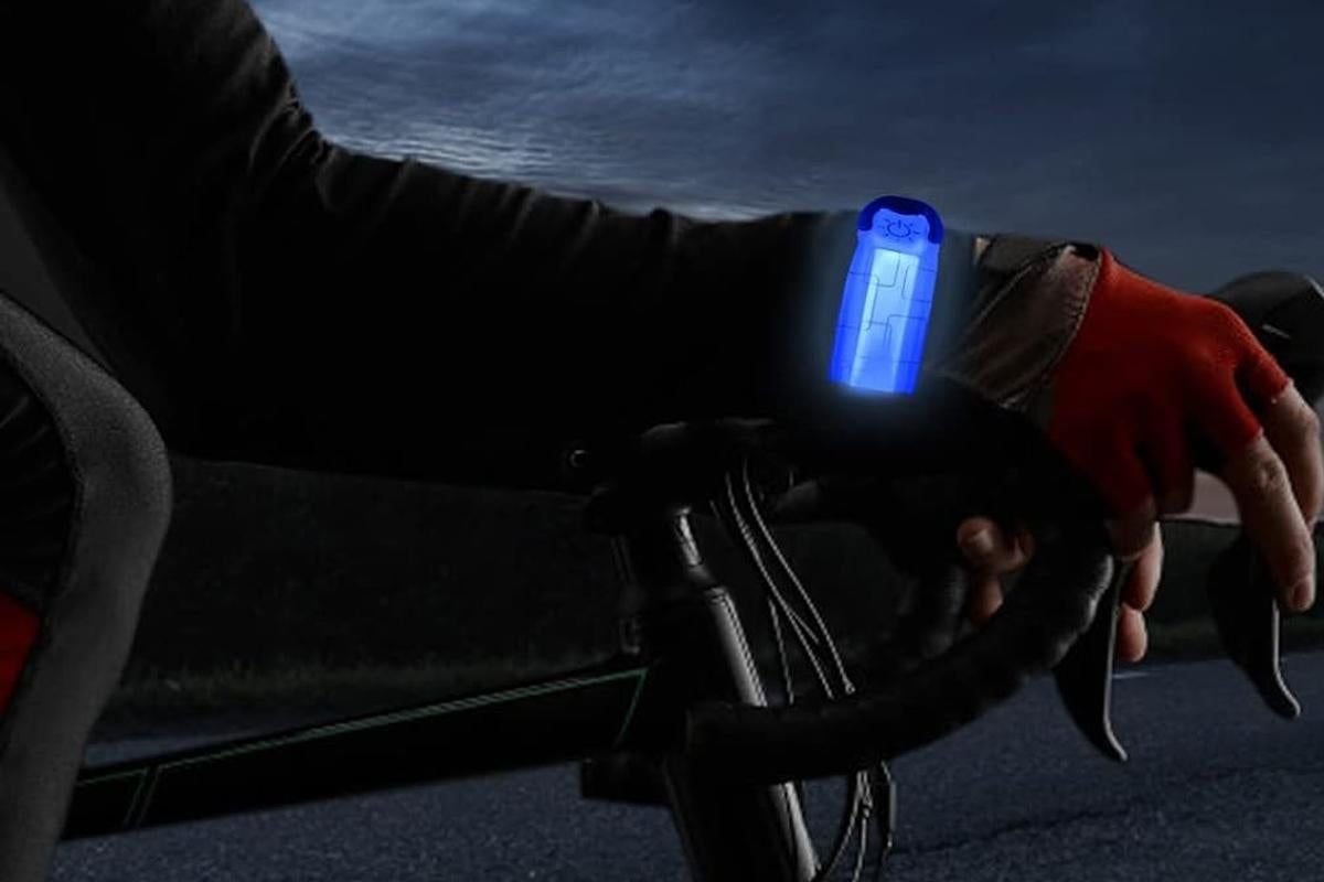 LED Light-Up Armband Safety Belt Night Running Cycling Arm Band -Blue V1308-DSZKI-442-4