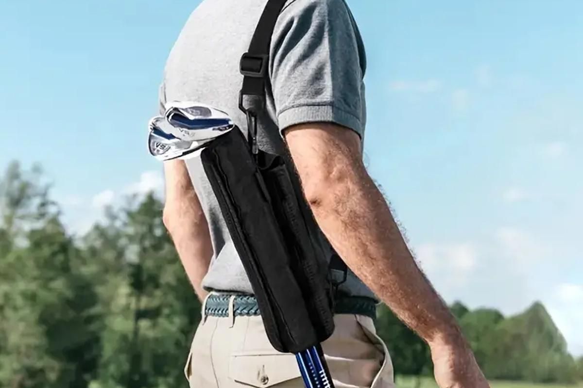 Portable Golf Club Bag With Adjustable Strap Golf Accessories -Black V1308-DSZKI-443-2