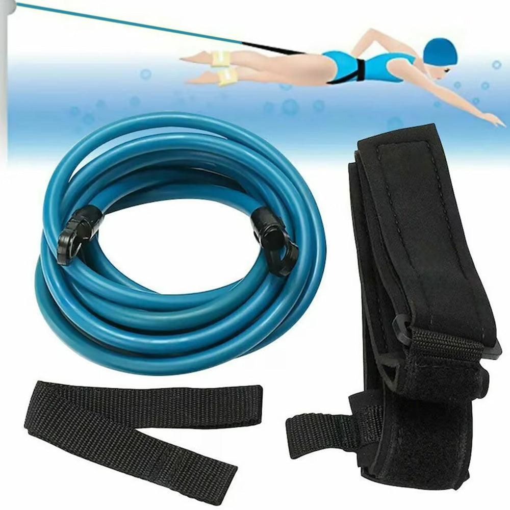 Swim Trainer Waist Belt with Swimming Resistance Tether Leash for Pool Training - Blue V1308-DSZKI-445-1