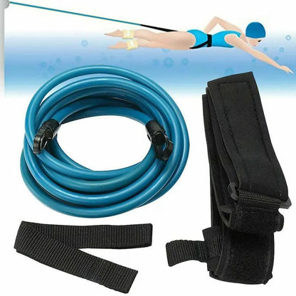 Swim Trainer Waist Belt with Swimming Resistance Tether Leash for Pool Training - Blue V1308-DSZKI-445-1