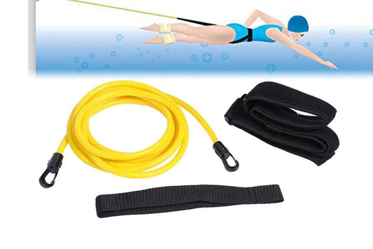 Swim Trainer Waist Belt with Swimming Resistance Tether Leash for Pool Training - Yellow V1308-DSZKI-445-2