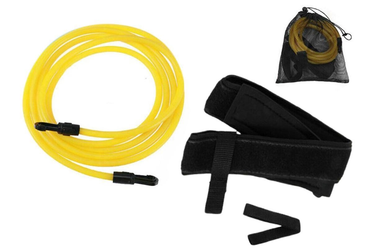 Swim Trainer Waist Belt with Swimming Resistance Tether Leash for Pool Training - Yellow V1308-DSZKI-445-2