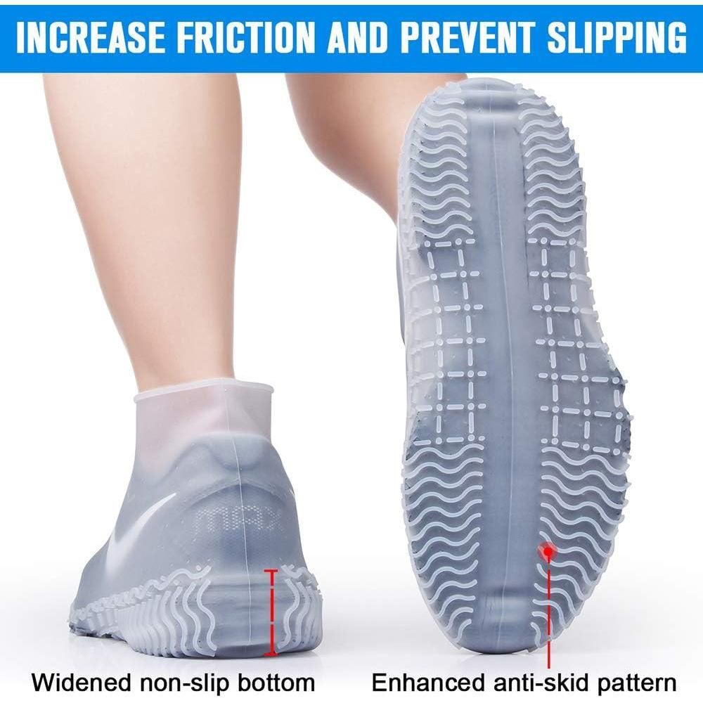 Waterproof Silicone Shoe Covers Reusable Overshoes - Light Gray - M V1308-DSZKI-453-2