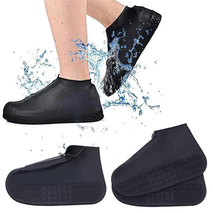 Waterproof Silicone Shoe Covers Reusable Overshoes - Black - S V1308-DSZKI-457-1