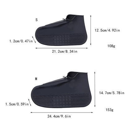 Waterproof Silicone Shoe Covers Reusable Overshoes - Black - M V1308-DSZKI-457-2