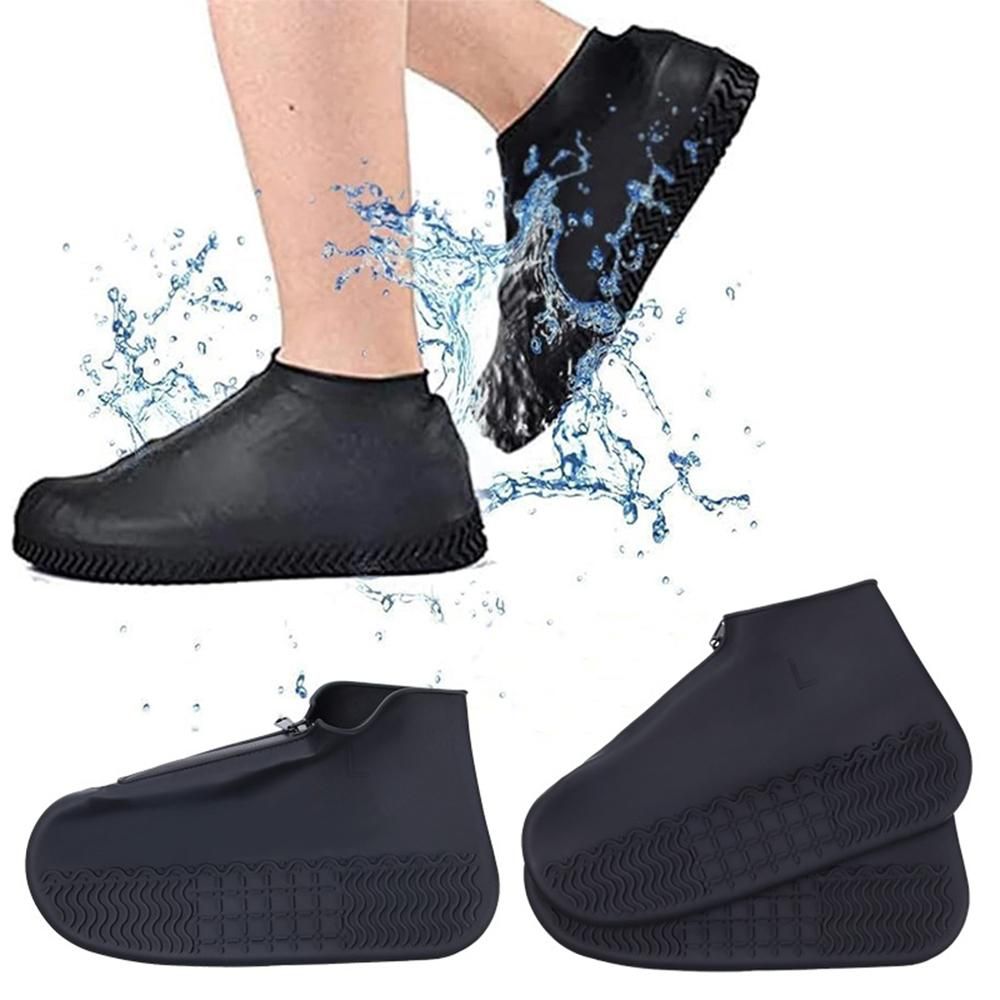 Waterproof Silicone Shoe Covers Reusable Overshoes - Black - XL V1308-DSZKI-457-4