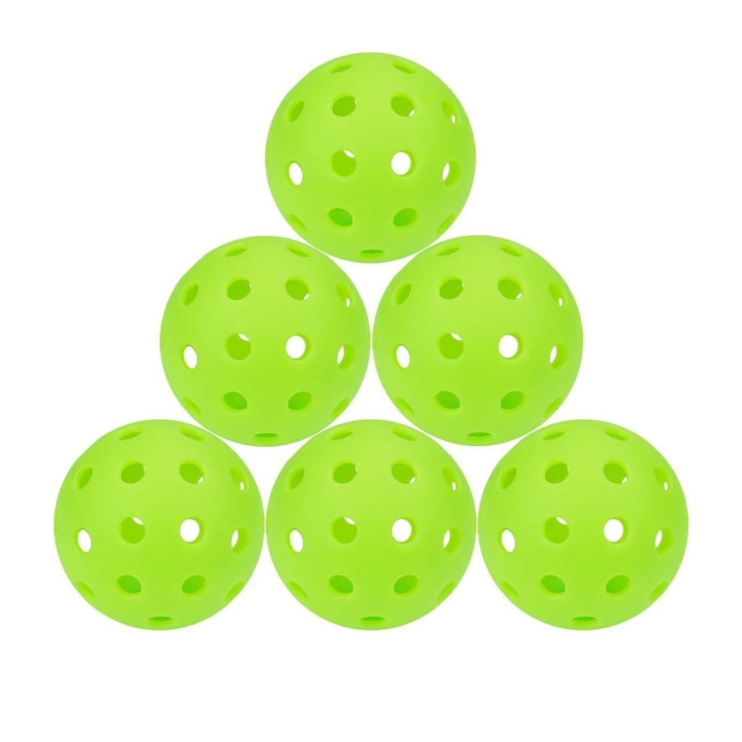 6 Pack Sports Outdoor Pickleballs 40 Holes with Bag - Red V1308-DSZKI-460-1