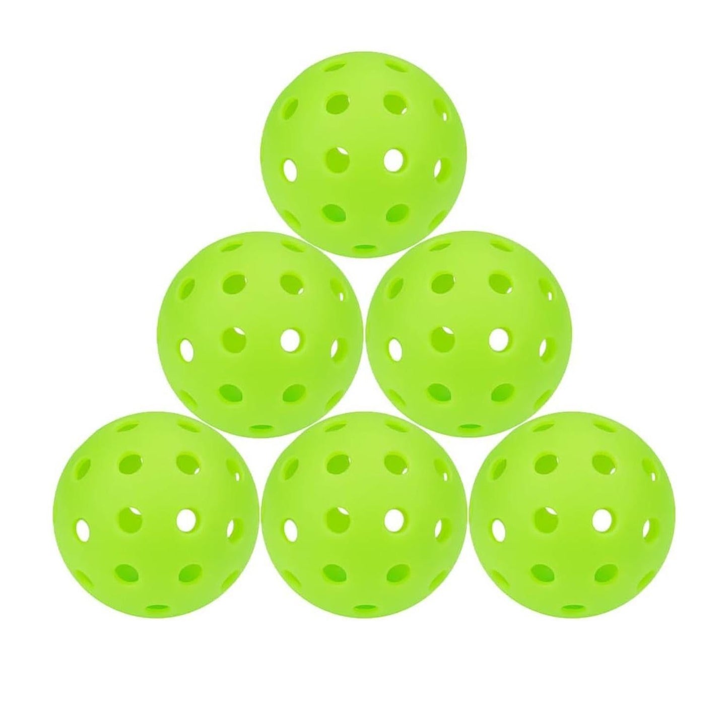 6 Pack Sports Outdoor Pickleballs 40 Holes with Bag - Green V1308-DSZKI-460-2