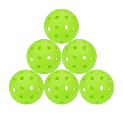 6 Pack Sports Outdoor Pickleballs 40 Holes with Bag - Green V1308-DSZKI-460-2