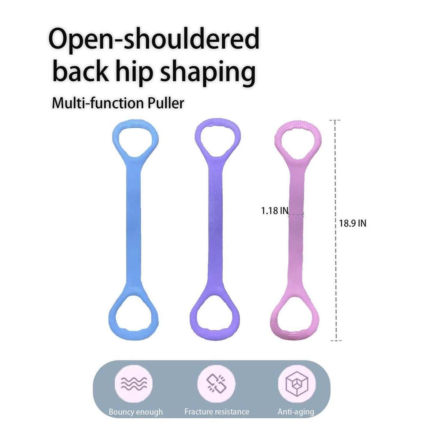 8 Shape Resistance Bands for Arm Back Training Yoga Pilates Physical Therapy Stretching 3 Pack V1308-DSZKI-461