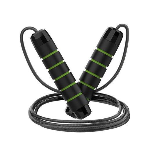 Adjustable Steel Jump Rope with Ball Bearings Foam Handles Tangle Free - Green V1308-DSZKI-462-3