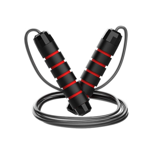 Adjustable Steel Jump Rope with Ball Bearings Foam Handles Tangle Free - Red V1308-DSZKI-462-4