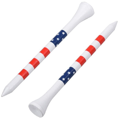 Colorful Striped Golf Tees Bamboo Golf Pegs Durable Tee Holder for Training and Practice 70mm/83mm-White V1308-DSZKI-465