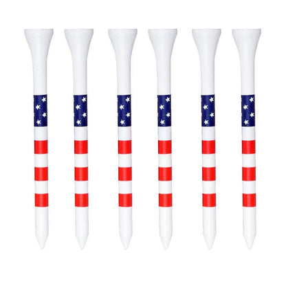 Colorful Striped Golf Tees Bamboo Golf Pegs Durable Tee Holder for Training and Practice 70mm/83mm-White V1308-DSZKI-465