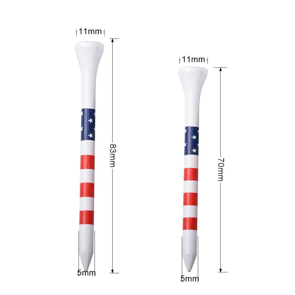 Colorful Striped Golf Tees Bamboo Golf Pegs Durable Tee Holder for Training and Practice 70mm/83mm-White V1308-DSZKI-465