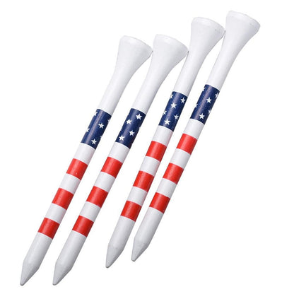 Colorful Striped Golf Tees Bamboo Golf Pegs Durable Tee Holder for Training and Practice 70mm/83mm-White V1308-DSZKI-465