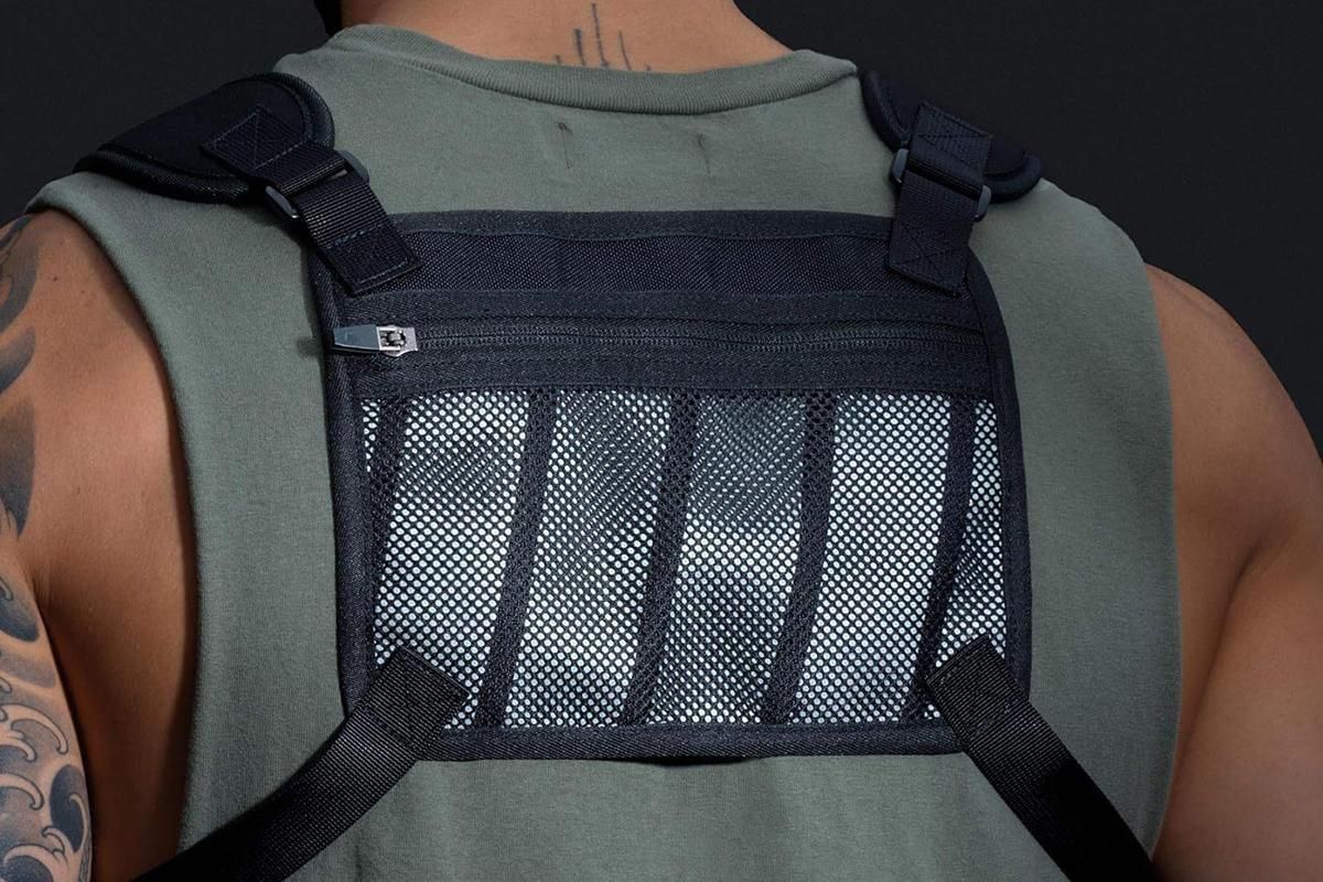 Water Resistant Running Vest Chest Pack Phone Holder for Running Lightweight Training Pack with Reflective V1308-DSZKI-47-2