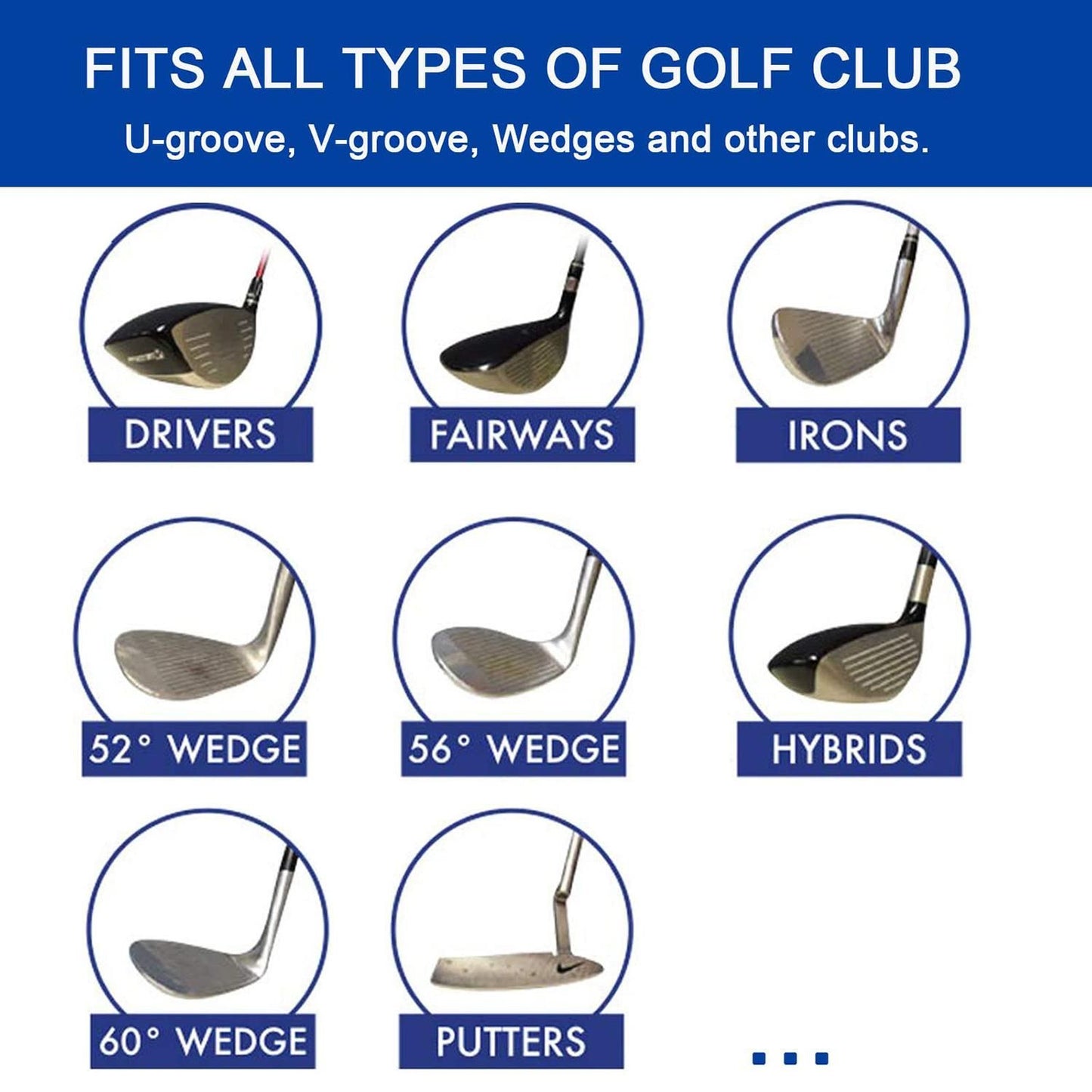 Golf Club Groove Cleaning Tool Wedge and Iron Groove Sharpener Golf Accessory - Black V1308-DSZKI-472-1