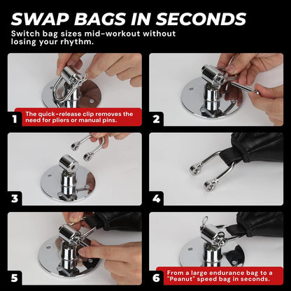2PCS Heavy Duty Speed Bag Mount Hardware Set with Quick Release Pin Boxing Accessories Silver V1308-DSZKI-473-2
