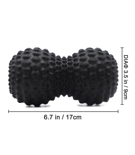 Peanut Massage Ball Double Lacrosse Roller For Deep Tissue Muscle And Myofascial Release - Black V1308-DSZKI-477-1