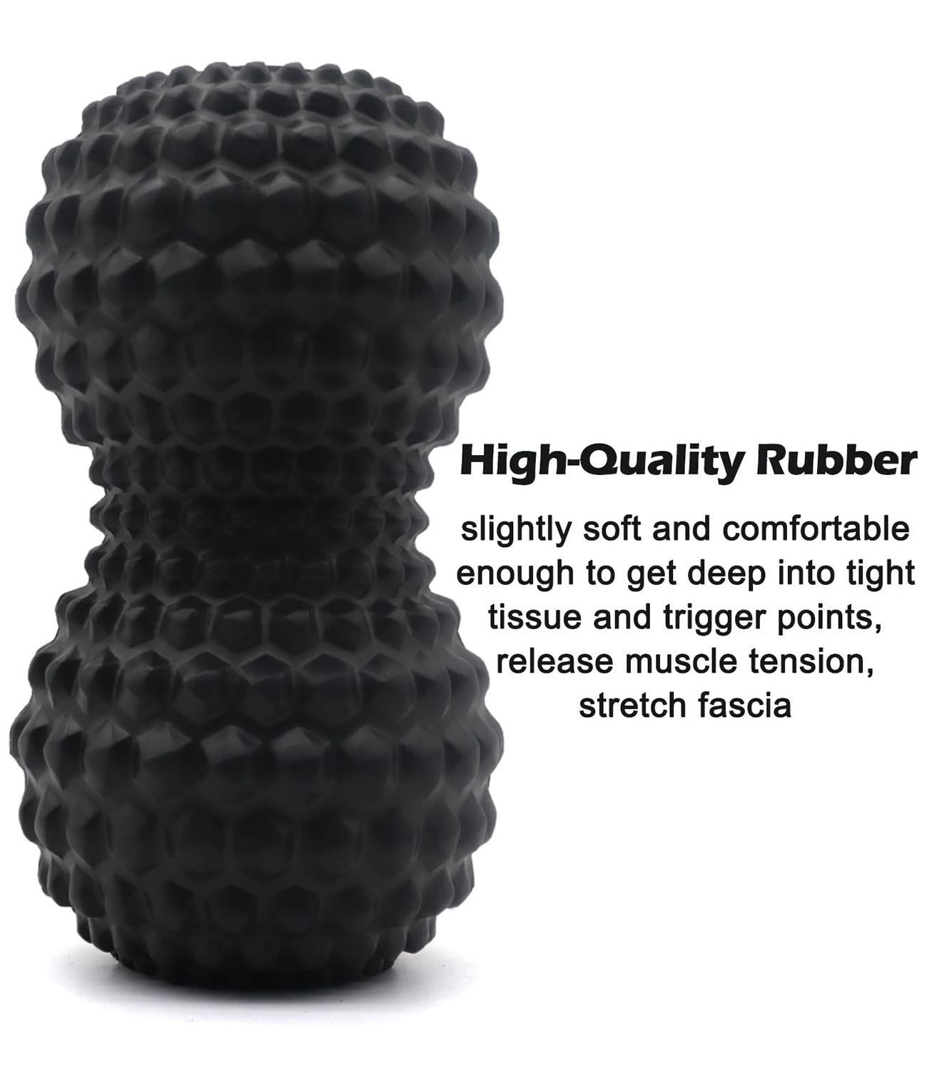 Peanut Massage Ball Double Lacrosse Roller For Deep Tissue Muscle And Myofascial Release - Black V1308-DSZKI-477-1