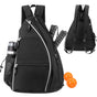 Pickleball Backpack Adjustable Sling Bag With Fence Hook And Large Capacity - Black V1308-DSZKI-478-1